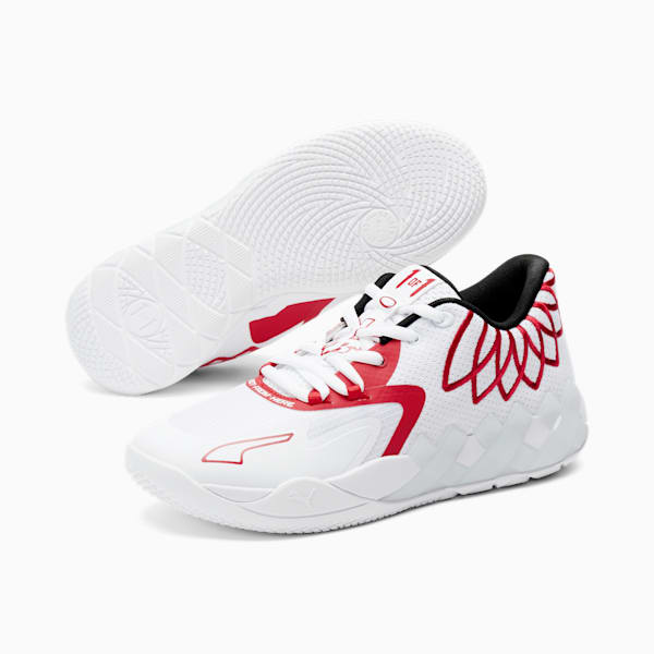 PUMA x LAMELO BALL MB.01 Lo Men's Basketball Shoes, PUMA White-High Risk Red, extralarge