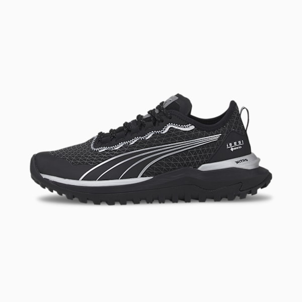 SEASONS Voyage NITRO™ 2 GORE-TEX® Women's Running Shoes, Puma Black-Metallic Silver, extralarge