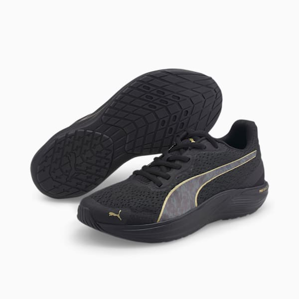 Feline Profoam Safari Glam Running Shoes Women, Puma Black-Puma Team Gold, extralarge-IND