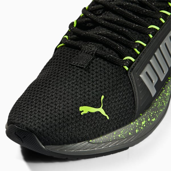 SOFTRIDE Premier So Splatter Men's Running Shoes, CASTLEROCK-Puma Black-Lime Squeeze, extralarge-IND