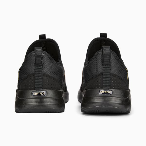 SOFTRIDE Sophia Slip-On Safari Women's Running Shoes, Puma Black-Puma Team Gold, extralarge-IND
