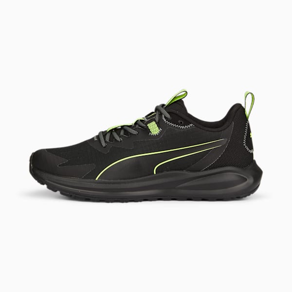 Twitch Runner Unisex Trail Running Shoes, Puma Black-Lime Squeeze, extralarge-IND