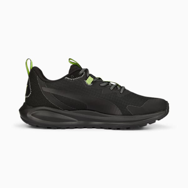 Twitch Runner Unisex Trail Running Shoes, Puma Black-Lime Squeeze, extralarge-IND