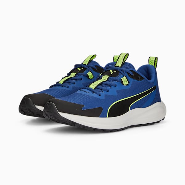 Twitch Runner Trail Running Shoes, Blazing Blue-Lime Squeeze-PUMA Black, extralarge-IND