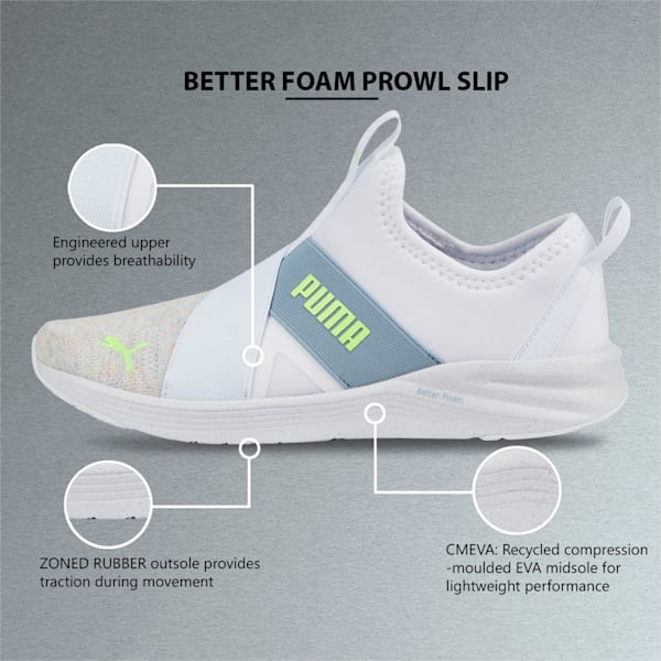 Better Foam Prowl Slip-On Training Shoes Women, Puma White-Blue Wash