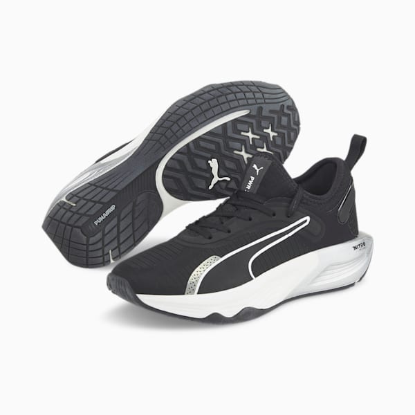 ウィメンズ PWR XX ニトロ トレーニングシューズ, Puma Black-Puma White-Metallic Silver