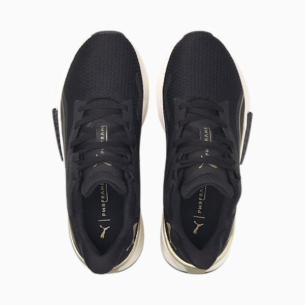 PWRFrame Deco Glam Women's Training Shoes, Puma Black-Puma Team Gold, extralarge-IND