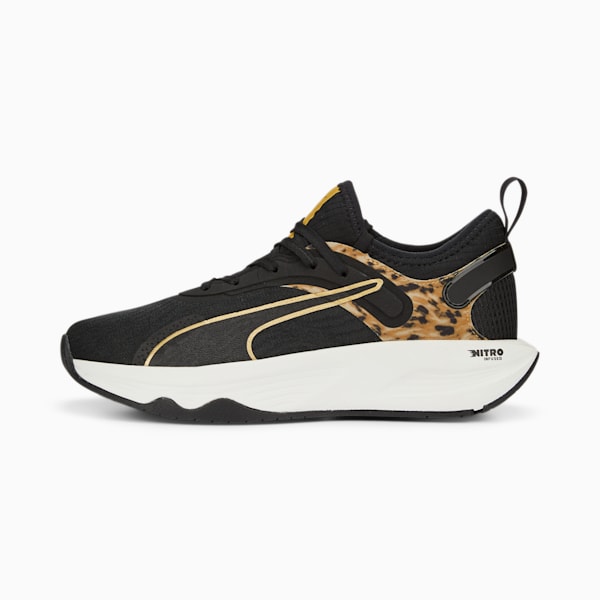 PWR XX NITRO Safari Glam Women's Training Shoes, Puma Black-Puma Team Gold, extralarge-IND