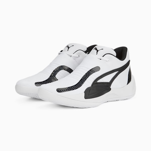 Rise NITRO Basketball Shoes, Puma White-Puma Black, extralarge-IND