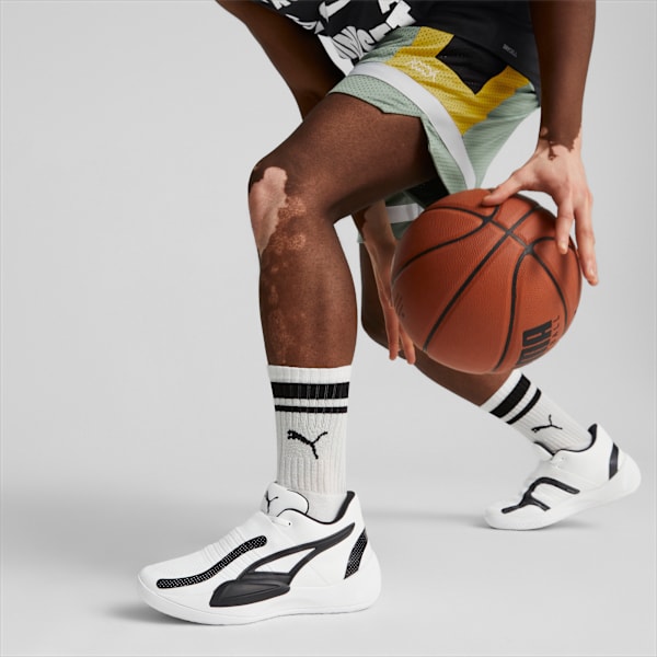 Rise NITRO Basketball Shoes, Puma White-Puma Black, extralarge-IND