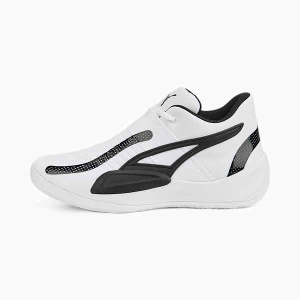 Rise NITRO Basketball Shoes, Puma White-Puma Black, extralarge-IND