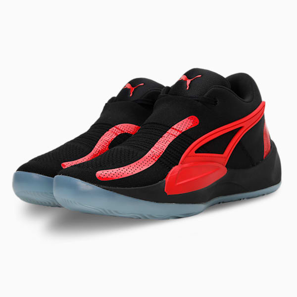 Rise NITRO Basketball Shoes, PUMA Black-For All Time Red, extralarge-IND