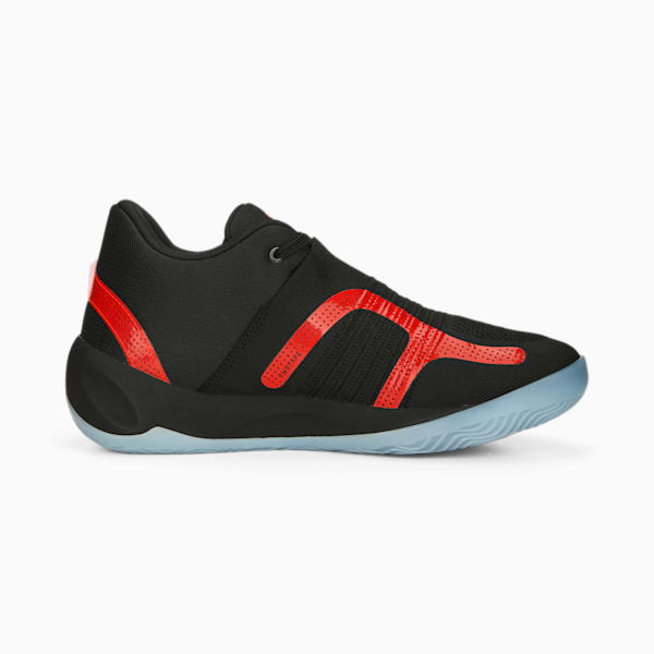 Rise NITRO Unisex Basketball Shoes, PUMA Black-For All Time Red, extralarge-AUS