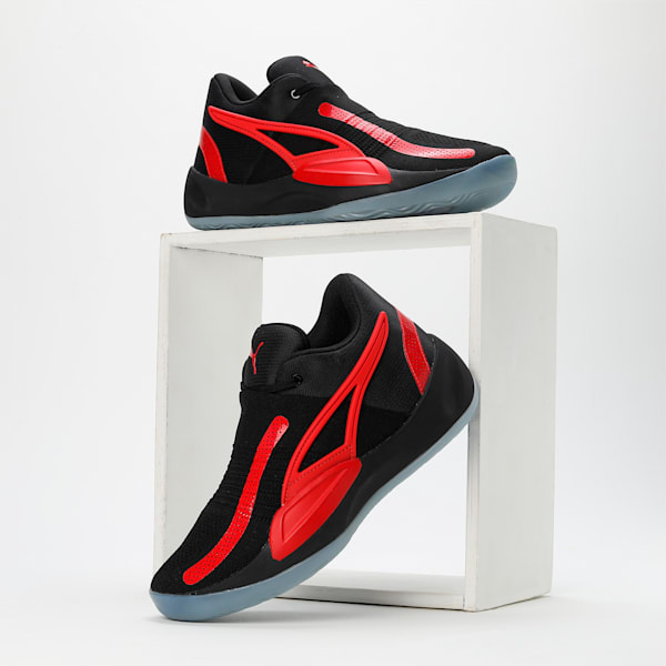 Rise NITRO Basketball Shoes, PUMA Black-For All Time Red, extralarge-IND