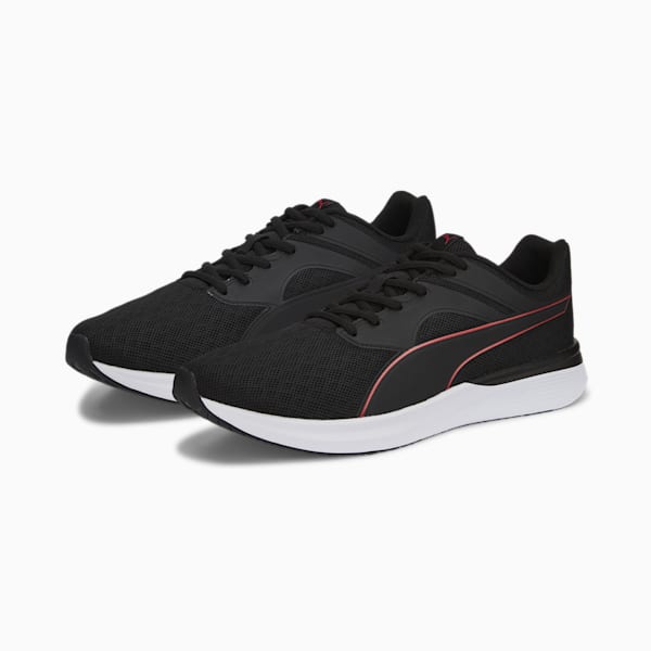 Transport Unisex Running Shoes, Puma Black-High Risk Red, extralarge-IND