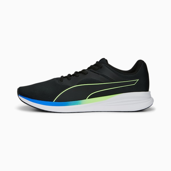 Transport Running Shoes, PUMA Black-Fizzy Lime-Royal Sapphire