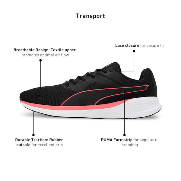 Transport Running Shoes, PUMA Black-Fire Orchid, extralarge-IND