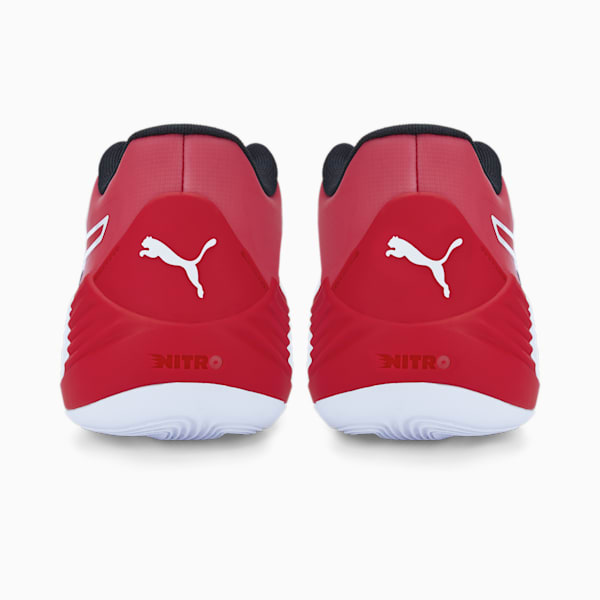 Fusion Nitro Team Unisex Basketball Shoes, Puma White-High Risk Red, extralarge-AUS