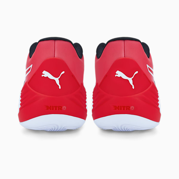 Fusion Nitro Team Unisex Basketball Shoes, Puma White-High Risk Red, extralarge-IND