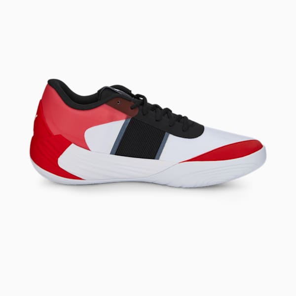 Fusion Nitro Team Unisex Basketball Shoes, Puma White-High Risk Red, extralarge-IND