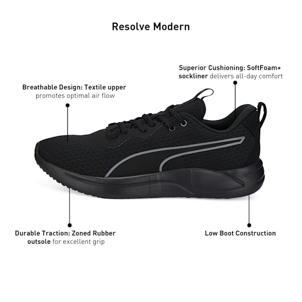 Resolve Modern Running Shoes, Puma Black-Puma Black, extralarge-IND
