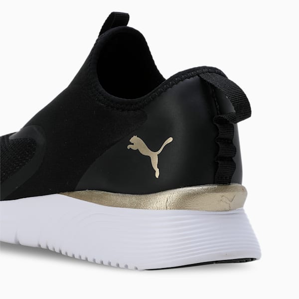 Remedie Slip-On Women's Running Shoes, Puma Black-Puma White-Puma Team Gold, extralarge-IND