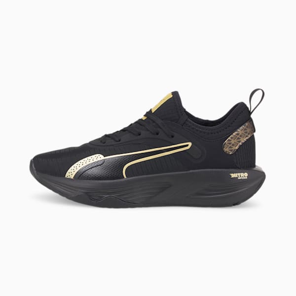 PWR XX NITRO Deco Glam Women's Training Shoes, Puma Black-Puma Team Gold, extralarge-IND