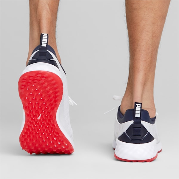 Fusion Pro Men's Golf Shoes, PUMA White-PUMA Navy-For All Time Red, extralarge-IND