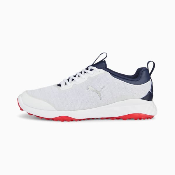 Fusion Pro Men's Golf Shoes, PUMA White-PUMA Navy-For All Time Red, extralarge-IND
