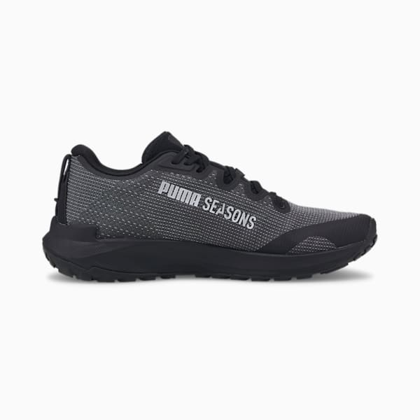 Fast-Trac NITRO Men's Trail Running Shoes, Puma Black-Metallic Silver, extralarge-IND