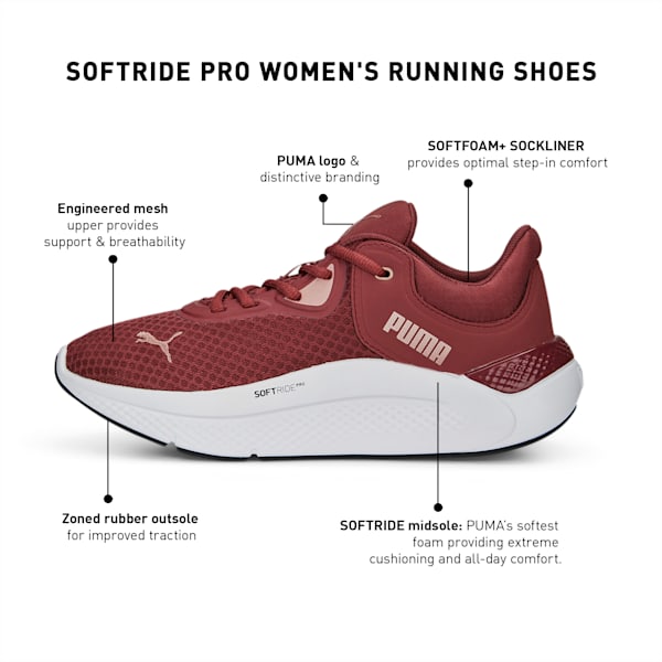 SOFTRIDE Pro Women's Running Shoes, Wood Violet-Rose Gold-PUMA White, extralarge-IND