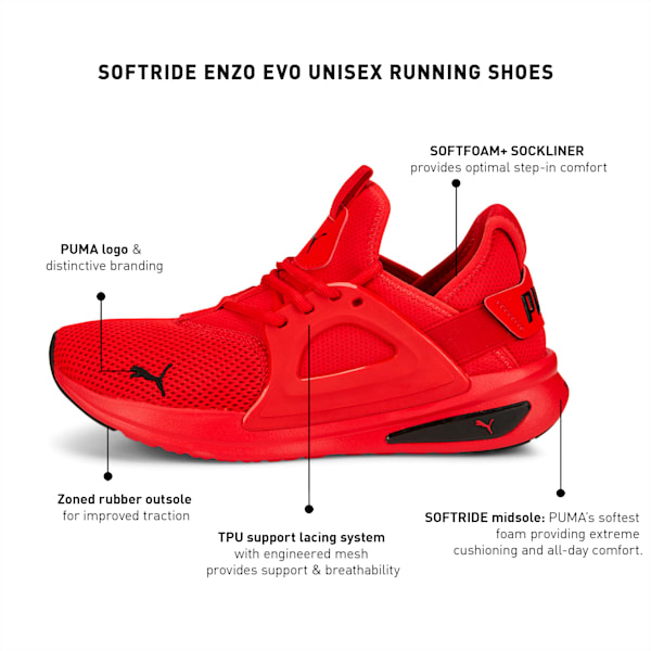 SOFTRIDE Enzo Evo Running Shoes, High Risk Red-Puma Black, extralarge-IND