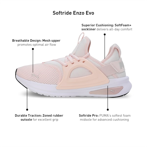 SOFTRIDE Enzo Evo Unisex Running Shoes, Rosebay-Rose Quartz-PUMA White, extralarge-IND