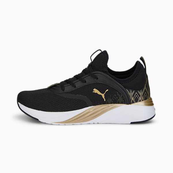 SOFTRIDE Ruby Deco Glam Women's Running Shoes, Puma Black-Puma Team Gold, extralarge-AUS