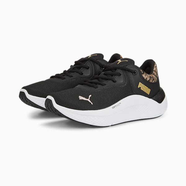 SOFTRIDE Pro Safari Glam Women's Training Shoes, Puma Black-Puma Team Gold, extralarge-IND