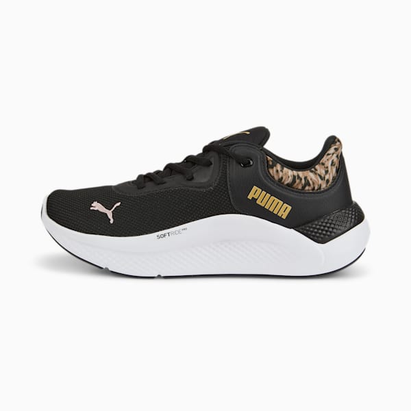 SOFTRIDE Pro Safari Glam Women's Training Shoes, Puma Black-Puma Team Gold, extralarge-IND