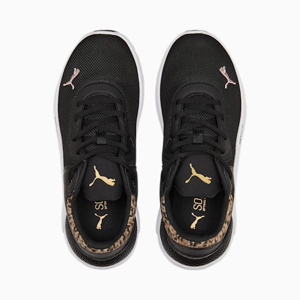 SOFTRIDE Pro Safari Glam Women's Training Shoes, Puma Black-Puma Team Gold, extralarge-IND