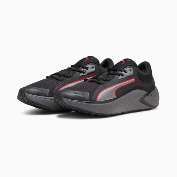 SOFTRIDE Pro Coast Unisex Running Shoes, PUMA Black-Cool Dark Gray-For All Time Red, extralarge-IND