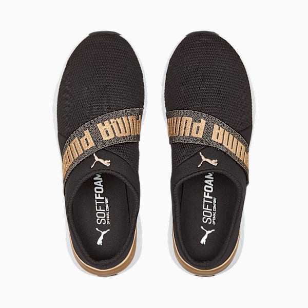 SOFTRIDE Women's Ruby Mules, PUMA Black-PUMA Gold-PUMA White, extralarge-IND
