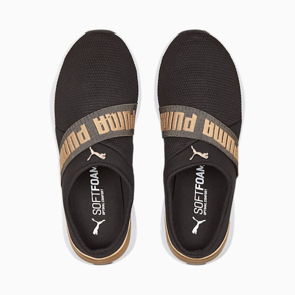 ウィメンズ ソフトライド ルビー ミュール クロッグ サンダル, PUMA Black-PUMA Gold-PUMA White