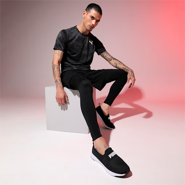 Flyer Flex Strap Running Shoes, Puma Black-Puma White, extralarge-IND