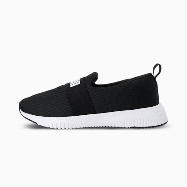 Flyer Flex Strap Running Shoes, Puma Black-Puma White, extralarge-IND
