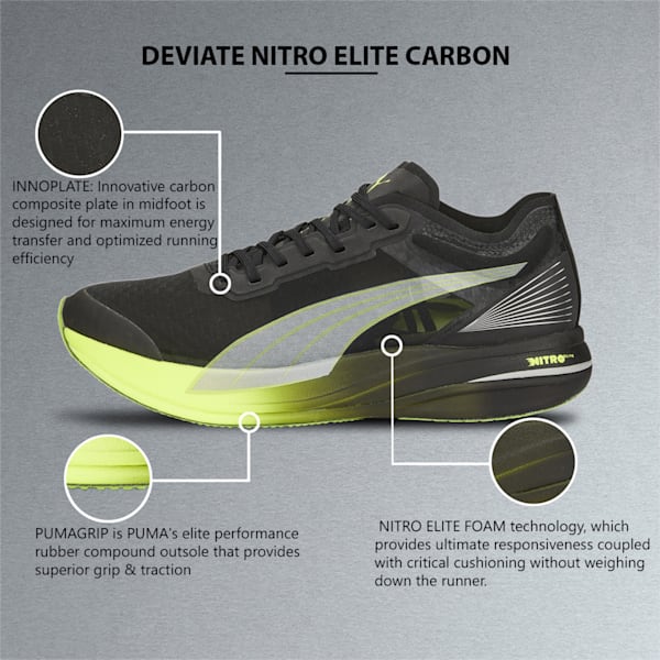Deviate NITRO™ Elite Carbon Men's Running Shoes, Puma Black-Lime Squeeze-Asphalt, extralarge-IND
