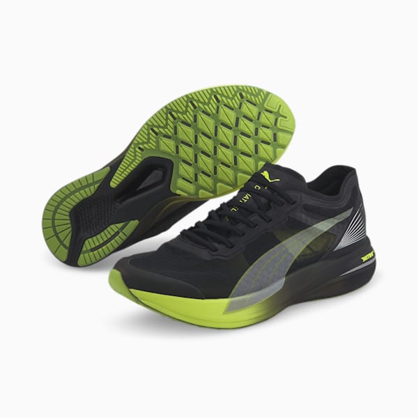 Deviate NITRO™ Elite Carbon Men's Running Shoes, Puma Black-Lime Squeeze-Asphalt, extralarge-IND