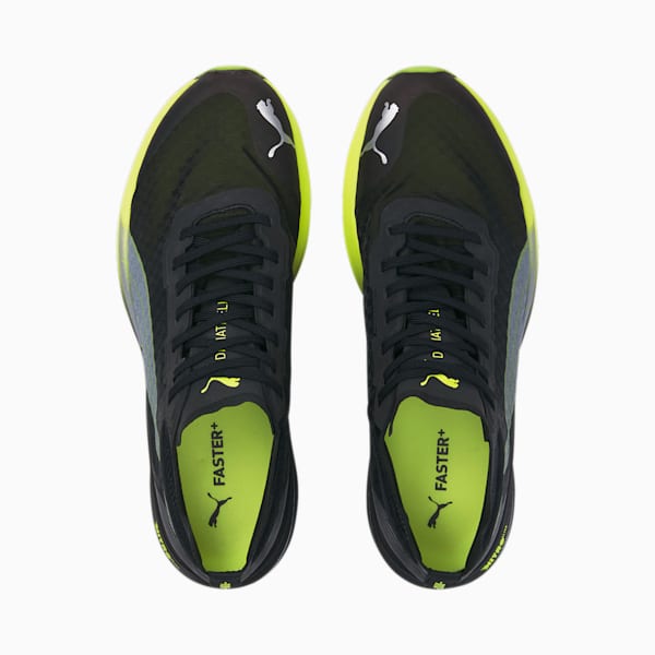 Deviate NITRO Elite 2 Carbon Men's Running Shoes, Puma Black-Lime Squeeze-Asphalt