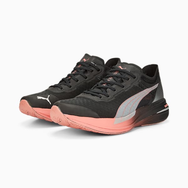 Deviate Nitro Elite Carbon Women's Running Shoes, Puma Black-Carnation Pink-Asphalt, extralarge-IND