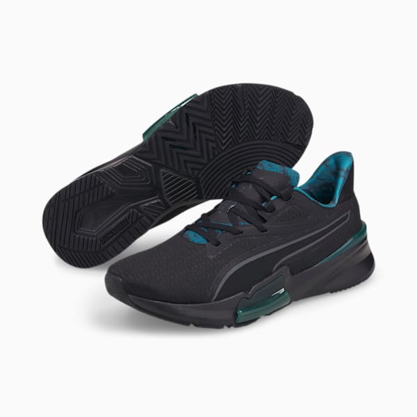 PWRFrame Off-Season Men's Training Shoes, Puma Black-Varsity Green-Deep Aqua, extralarge-IND