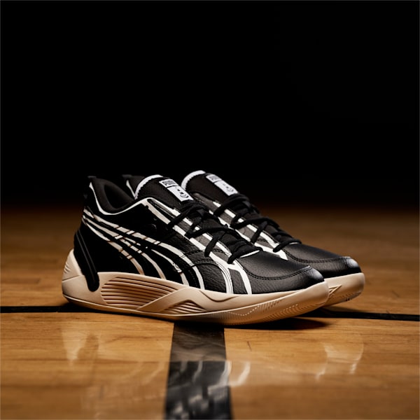 PUMA x JOSHUA VIDES TRC Blaze Court Basketball Shoes, Puma Black-Puma White