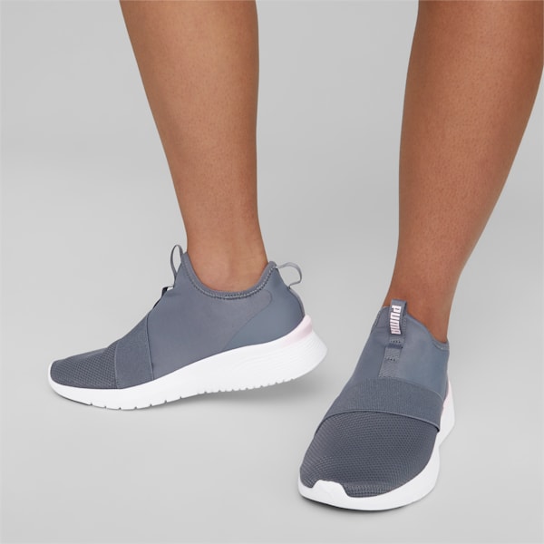 Remedie Slip Strap Women's Training Shoes, Gray Tile-Pearl Pink-PUMA White, extralarge-IND