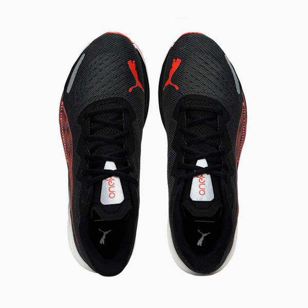 one8 Virat Kohli Velocity Nitro 2 Men's  Running Shoes, Puma Black-Cherry Tomato-Metallic Silver